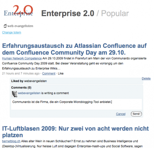 Suchergebnisse können kommentiert und bewertet werden.